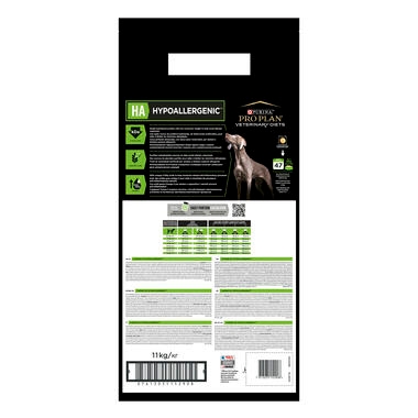 Achterzijde van de verpakking PRO PLAN® VETERINARY DIETS Canine HA Hypoallergenic