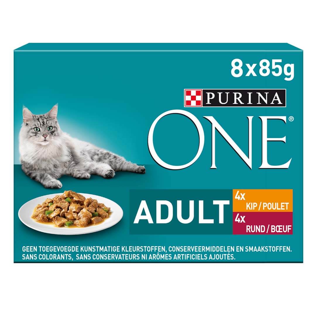 Sachets Fraicheur Pour Chat Adulte Avec Poulet Ou Boeuf Purina One Adult