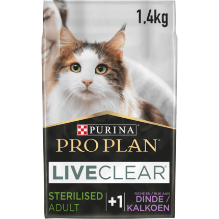 PRO PLAN® LIVECLEAR® Sterilised Adult 1+ à la Dinde