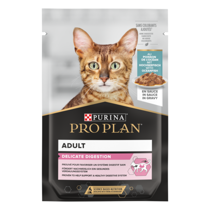 PRO PLAN® NUTRISAVOUR Adult Cat Delicate in Saus Rijk aan Oceaanvis