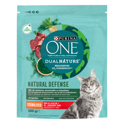 Purina ONE® Dual Nature avec de la Spiruline pour chats stérilisés - Boeuf
