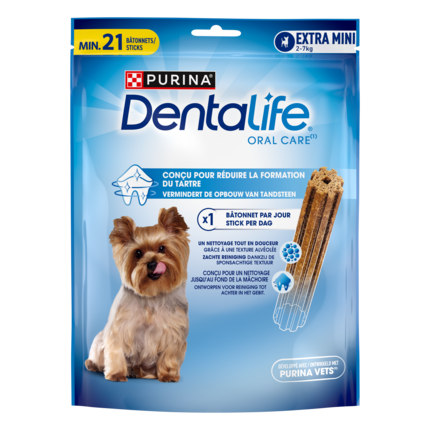 Emballage Dentalife® Bâtonnets à mâcher pour chien de très petite taille entre 2 et 7kg
