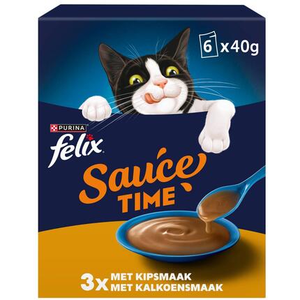FELIX® Sauce Time met Kip- en Kalkoensmaak kat natvoer