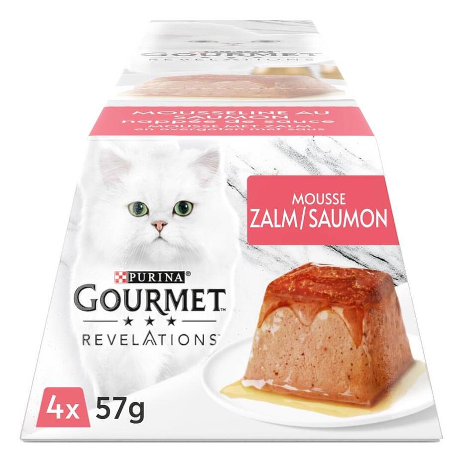 Emballage PURINA GOURMET™ REVELATIONS™ Mousseline au Saumon nappée de sauce