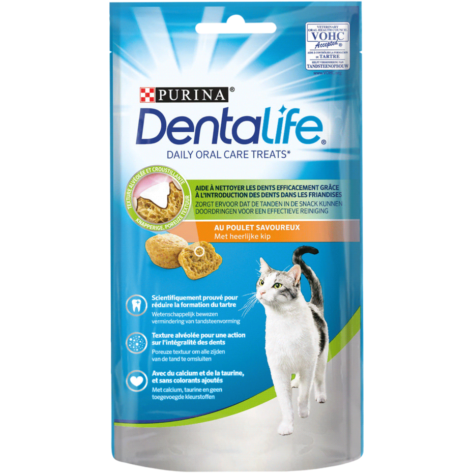 Verpakking  Dentalife® tandverzorgende kattensnack met kip