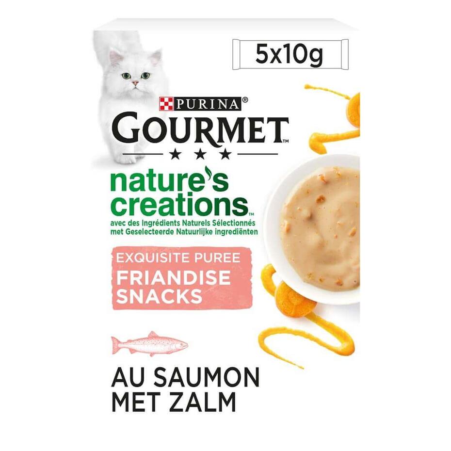 Emballage PURINA GOURMET™ Nature's Creations Purée avec du Saumon et une touche de Carotte