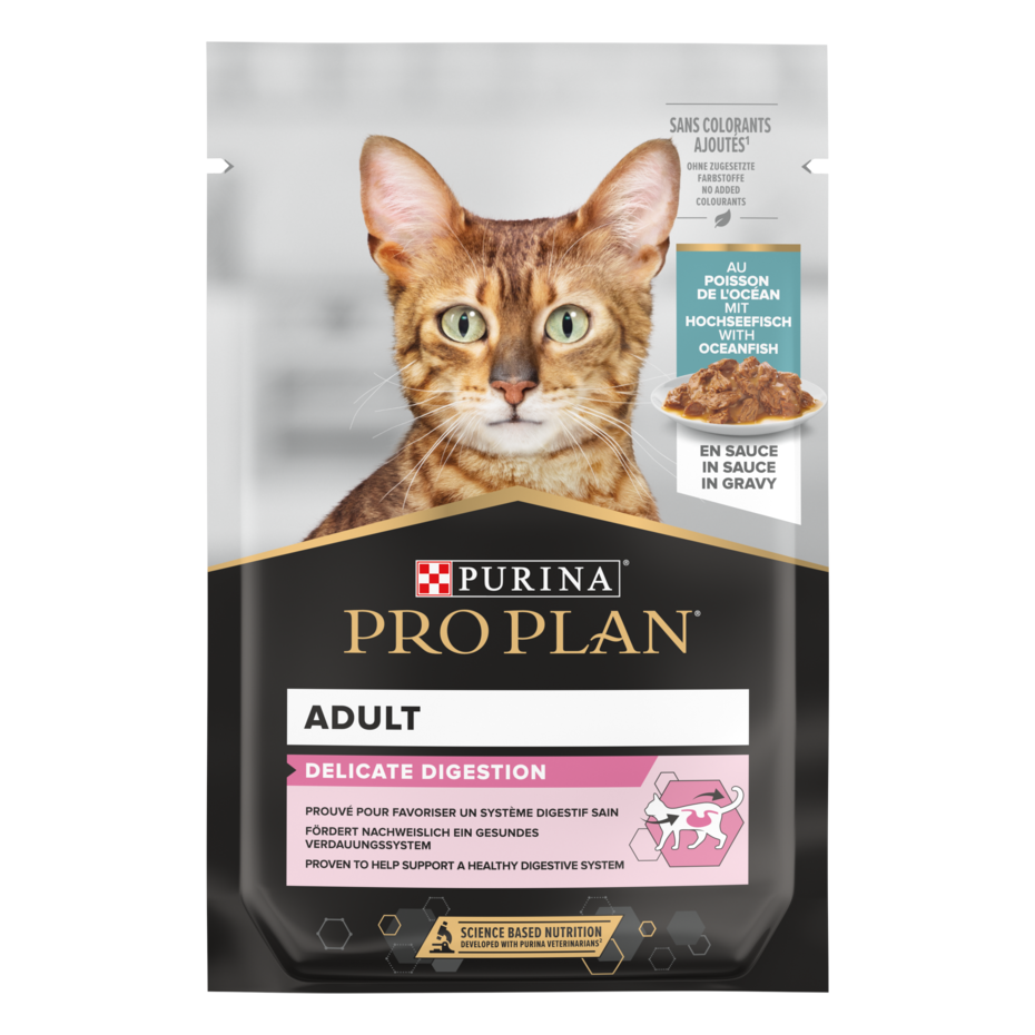 PRO PLAN® NUTRISAVOUR Adult Cat Delicate in Saus Rijk aan Oceaanvis