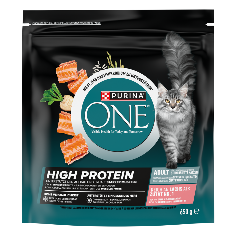 PURINA ONE® High Protein Riche en Saumon - Croquettes Chat