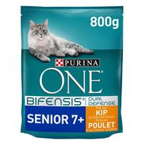 Emballage Purina ONE® Senior 7+ Croquettes pour chat senior au poulet et céréales complètes