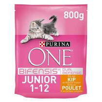 Emballage Purina ONE® Junior Croquettes chaton riche en poulet et céréales complètes