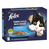 Verpakking PURINA® FELIX® MALSE REEPJES  vis selectie in gelei