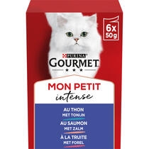 GOURMET™ Mon Petit Intense Vis Variëteit (Tonijn, Zalm en Forel) Kat Natte Voeding