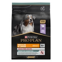 Emballage PRO PLAN® Medium & Large Adult Sensitive Digestion GRAIN FREE Riche en Dinde