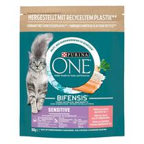 Verpakking Purina ONE® Sensitive kattenbrokken voor gevoelige darmen