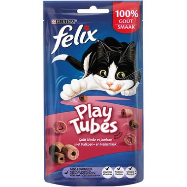 Afmetingen PURINA® FELIX® PLAYTUBES snacks voor katten met kalkoen en ham