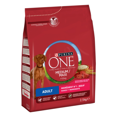 Alimentation chien PURINA ONE® Medium/Maxi >10kg Adulte Boeuf