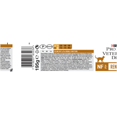 Achterzijde van de verpakking PRO PLAN® VETERINARY DIETS Feline NF St/Ox Renal Function