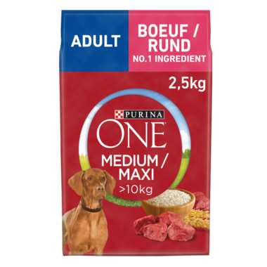 Alimentation chien PURINA ONE® Medium/Maxi >10kg Adulte Boeuf