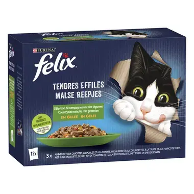 Verpakking PURINA® FELIX® MALSE REEPJES countryside selectie in gelei met groenten