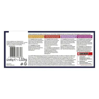 Achterkant Verpakking PURINA® FELIX® SENSATIONS Saus Countryside selectie met meer saus