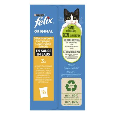 Dos d' Emballage PURINA® FELIX®  SELECTION  de la Campagne en Sauce Sachets pour chat
