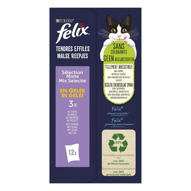 Dos d'Emballage PURINA® FELIX® TENDRES EFFILES Sélection Mixte en Gelée Nourriture pour chat senior