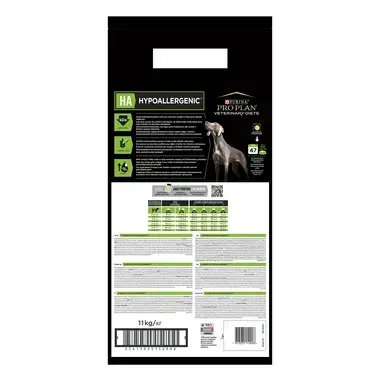 Achterzijde van de verpakking PRO PLAN® VETERINARY DIETS Canine HA Hypoallergenic