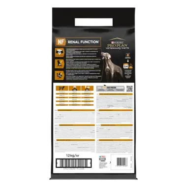 Achterzijde van de verpakking PRO PLAN® VETERINARY DIETS Canine NF Renal Function