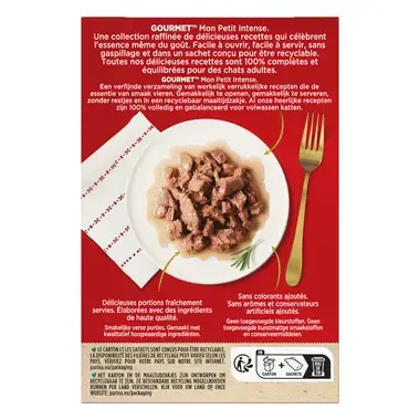 GOURMET™ Mon Petit Intense Aux Poissons (Thon, Saumon et Truite) Alimentation humide pour chat