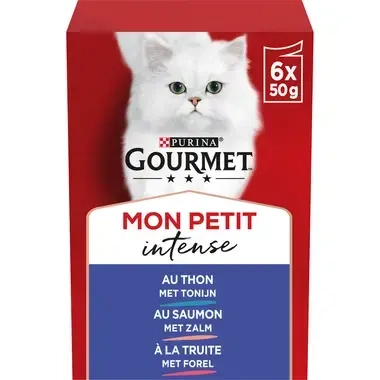 GOURMET™ Mon Petit Intense Aux Poissons (Thon, Saumon et Truite) Alimentation humide pour chat