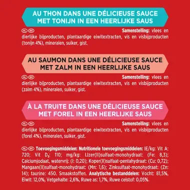GOURMET™ Mon Petit Intense Vis Variëteit (Tonijn, Zalm en Forel) Kat Natte Voeding