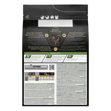 Achterzijde van de verpakking PRO PLAN® Small & Mini Puppy Rijk aan Kip