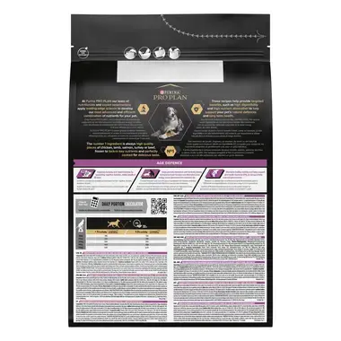 Achterzijde van de verpakking PRO PLAN® Medium & Large Adult 7+ Rijk aan Kip
