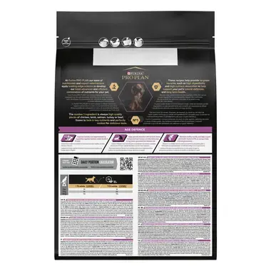 Dos de l'emballage PRO PLAN® Chien Small & Mini Adult 9+ Riche en Poulet