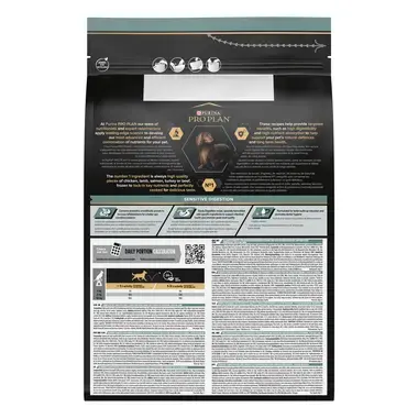 Dos de l'emballage PRO PLAN® Small & Mini Adult Sensitive Digestion Riche en Agneau