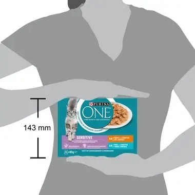 Purina ONE® Sensitive natte kattenvoeding voor gevoelige spijsvertering - Kip en Tonijn