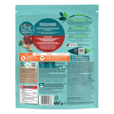 Achterkant Verpakking Purina ONE® DualNature™ met Cranberry voor gesteriliseerde katten