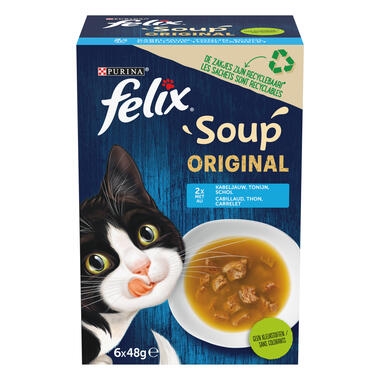 Verpakking PURINA® FELIX® SOUP kattensoep met vis