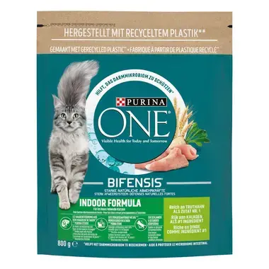 Purina ONE® Indoor Croquettes chat d'intérieur riches en dinde