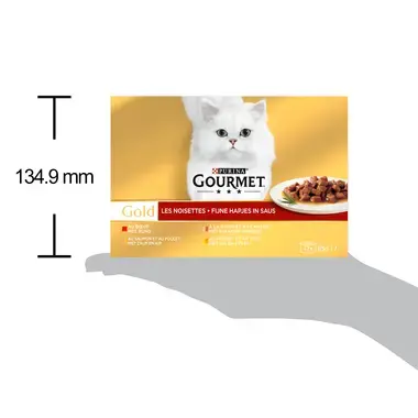 DIMENSIONS DE LA BOÎTE GOURMET® GOLD NOISETTES 