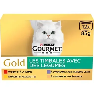 Dos d'emballage GOURMET® Gold Les Timbales avec des Légumes