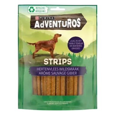 ADVENTUROS® Hondensnacks Strips Rijk aan Hert