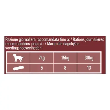Schéma nourriture chien rations journalières recommandées - Purina Adventuros Filetti