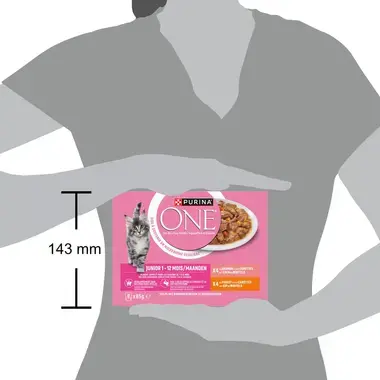 PURINA ONE® Junior Sachets fraîcheur pour chaton - Riche en Saumon et Poulet