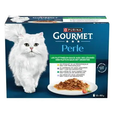 GOURMET™ PERLE Les Filettines avec des Légumes en Sauce - Sachets pour chat