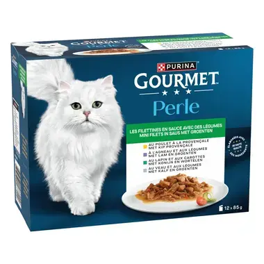 GOURMET™ PERLE Les Filettines avec des Légumes en Sauce - Sachets pour chat