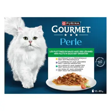 GOURMET™ PERLE Les Filettines avec des Légumes en Sauce - Sachets pour chat