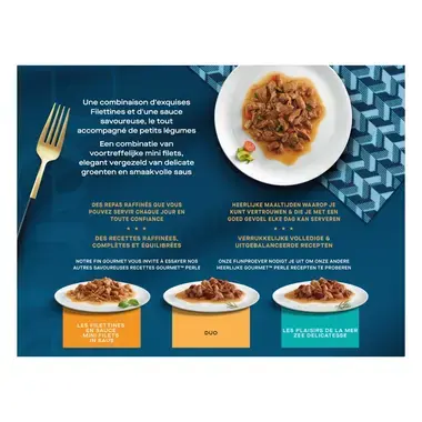 GOURMET™ PERLE Les Filettines avec des Légumes en Sauce - Sachets pour chat