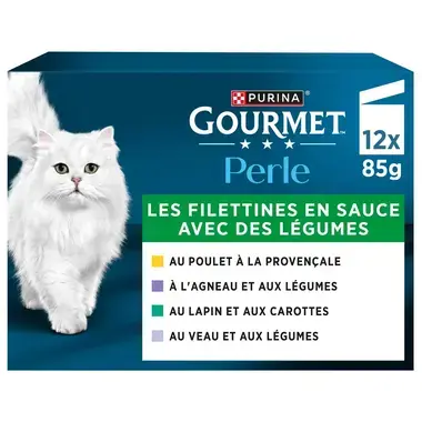 GOURMET™ PERLE Les Filettines avec des Légumes en Sauce - Sachets pour chat