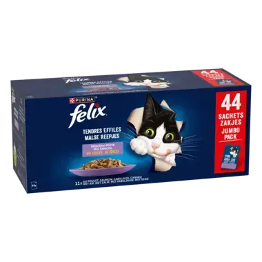FELIX® TENDRES EFFILES Sélection aux Viandes et aux Poissons en Gelée